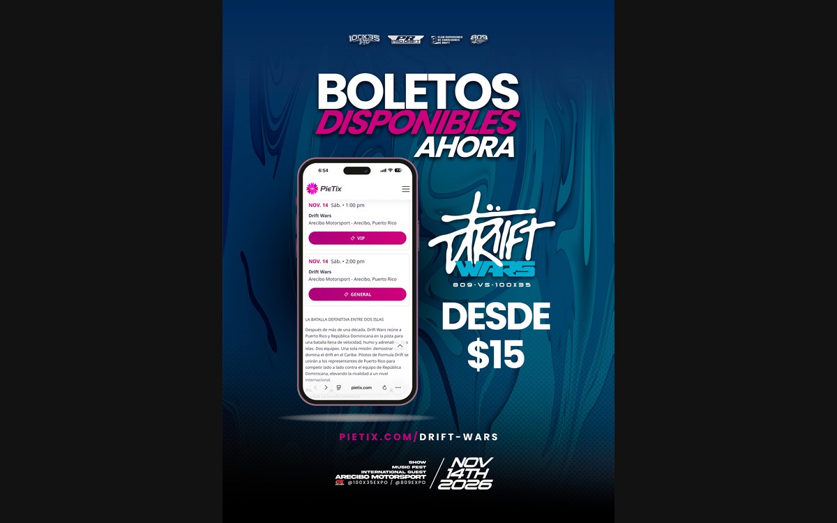 Drift Wars 809 vs 100x35: guía de boletos y qué saber antes de ir a Arecibo