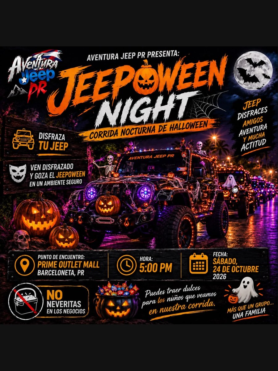Jeepoween Night: sábado 24 de octubre en Barceloneta