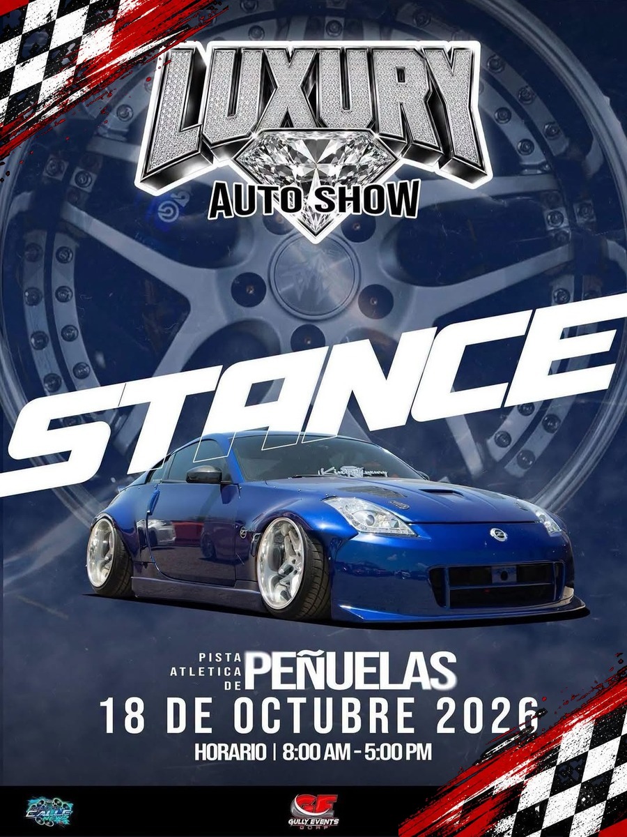 Luxury Auto Show & Stance: domingo 18 de octubre en Peñuelas flyer evento racing Puerto Rico