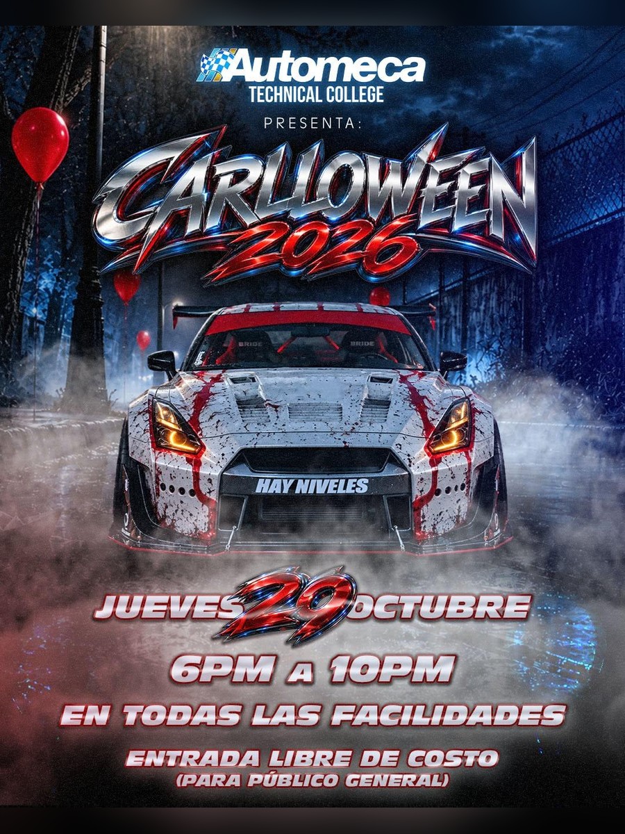 Carlloween 2026: jueves 29 de octubre en Automeca Technical College